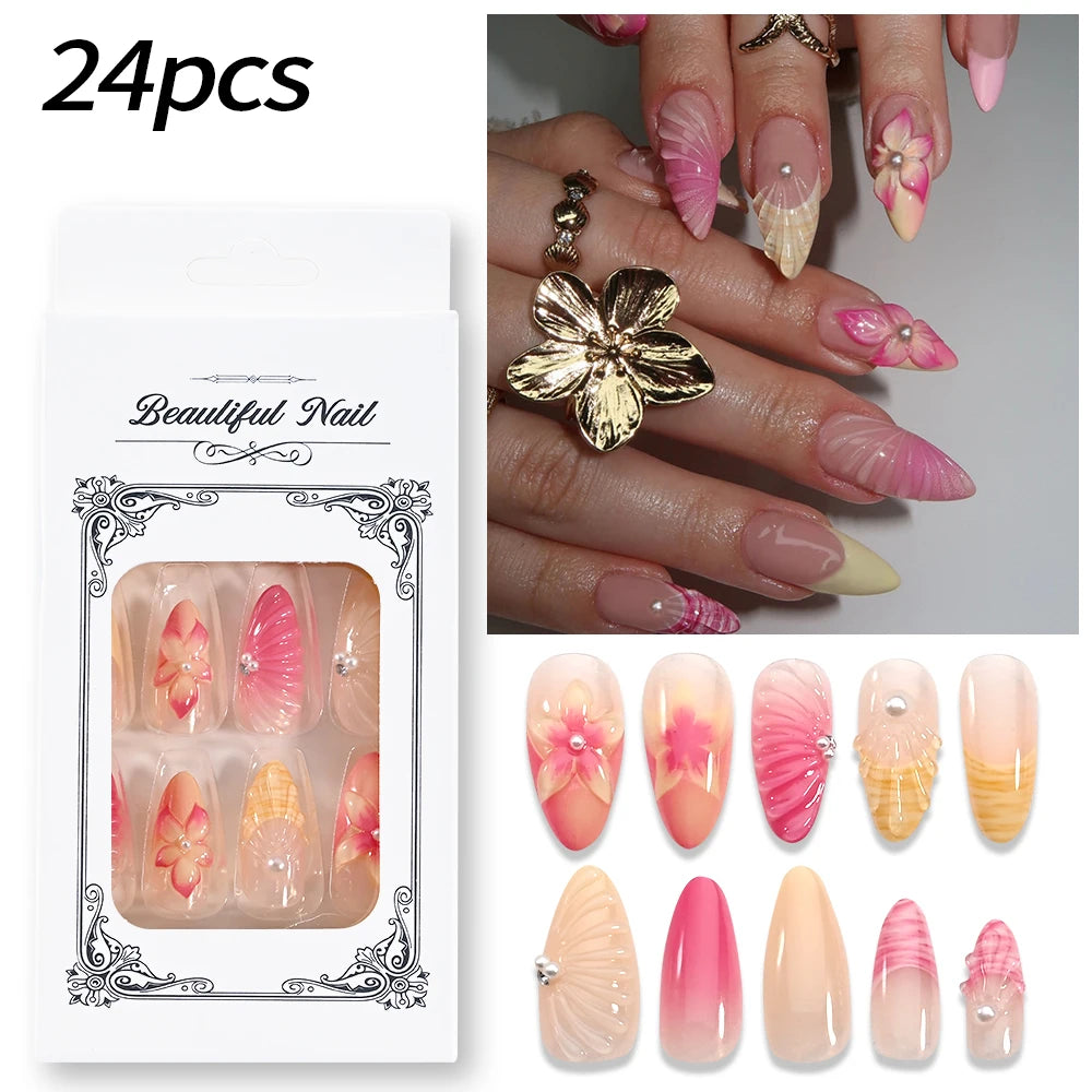 Clear Diamond White Nails